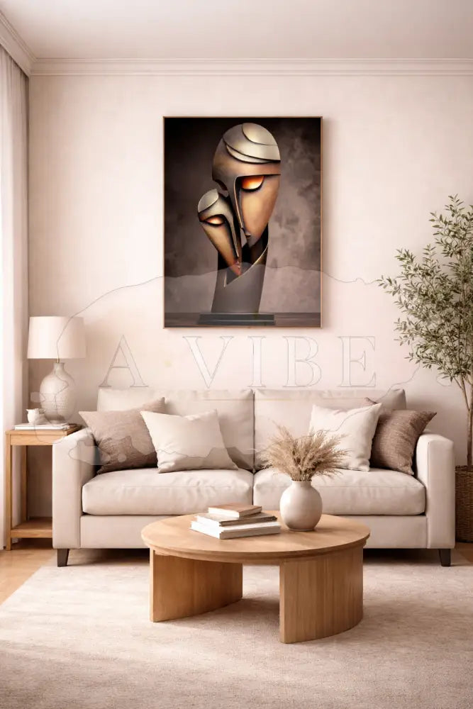 Abstract Faces Fine Art Print Symbolic Figurative Wall Art Contemporary Neutral Artwork Museum Quality Giclée Modern