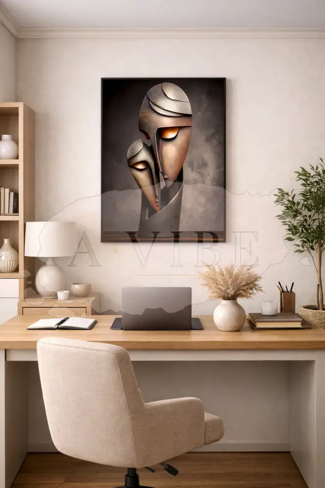 Abstract Faces Fine Art Print Symbolic Figurative Wall Art Contemporary Neutral Artwork Museum Quality Giclée Modern