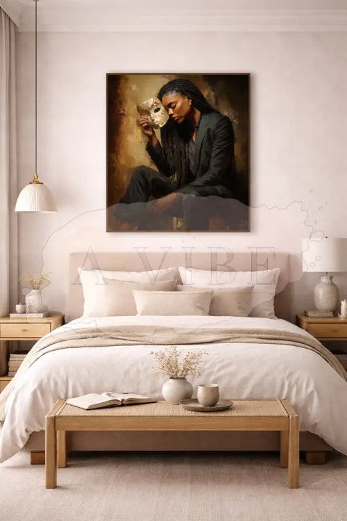 African Goddess Fine Art Print Symbolic Abstract Portrait Modern Spiritual Wall Art Unmasking 16*24 - AP102994P627112