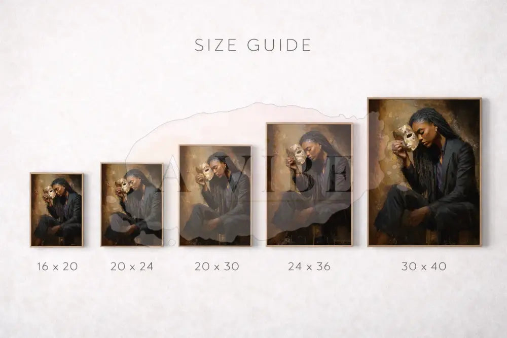 African Goddess Fine Art Print Symbolic Abstract Portrait Modern Spiritual Wall Art Unmasking 16*24 - AP102994P627112