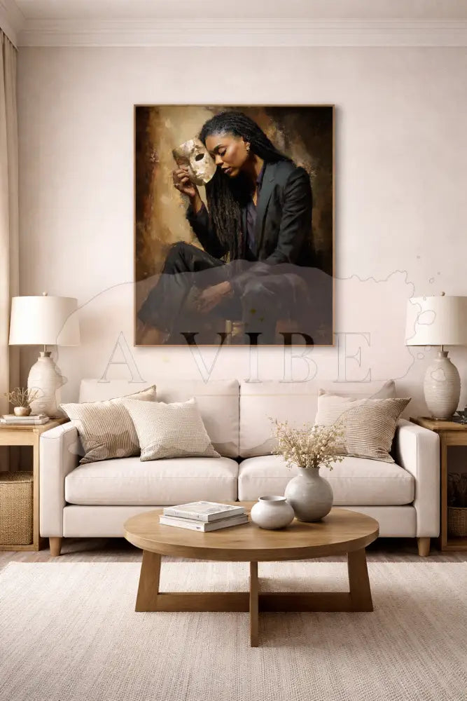 African Goddess Fine Art Print Symbolic Abstract Portrait Modern Spiritual Wall Art Unmasking 16*24 - AP102994P627112