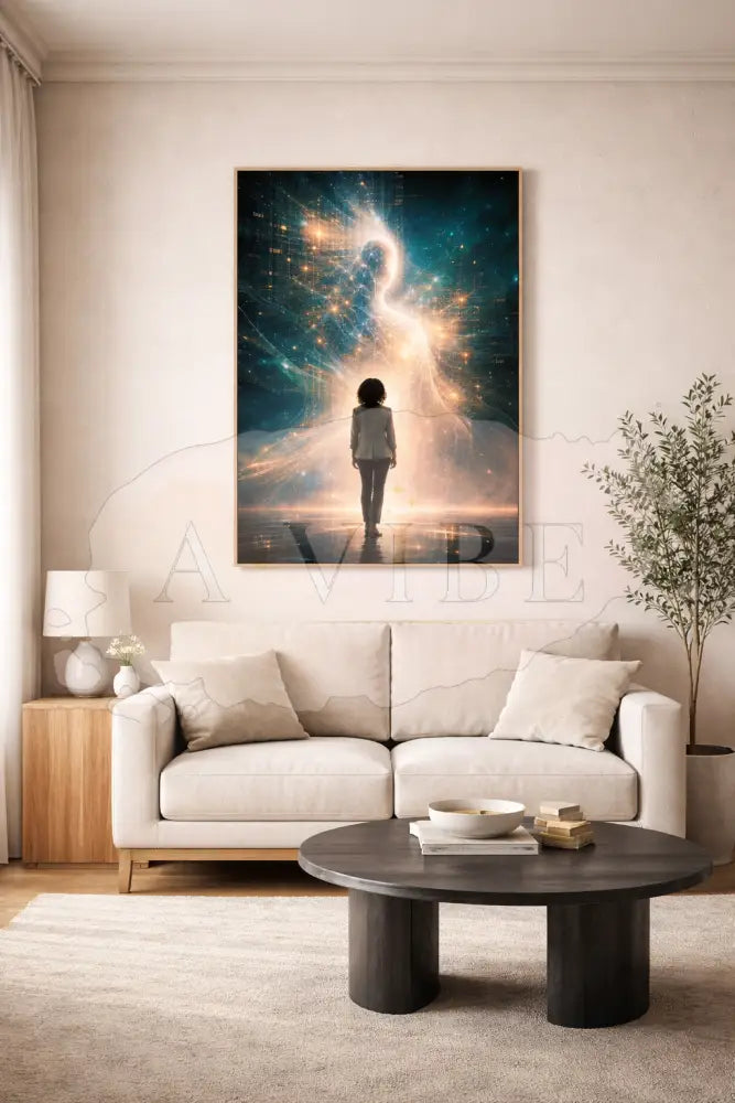 Awakening Light Fine Art Print Spiritual Wall Art Contemporary Figurative Art Mystical Giclée Print Modern Living Room