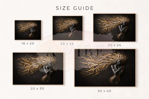 Black Goddess Tree of Life Art Print Symbolic Portrait Gilded Madusa 16*24 - AP102994P627110