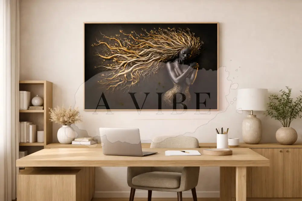 Black Goddess Tree of Life Art Print Symbolic Portrait Gilded Madusa 16*24 - AP102994P627110