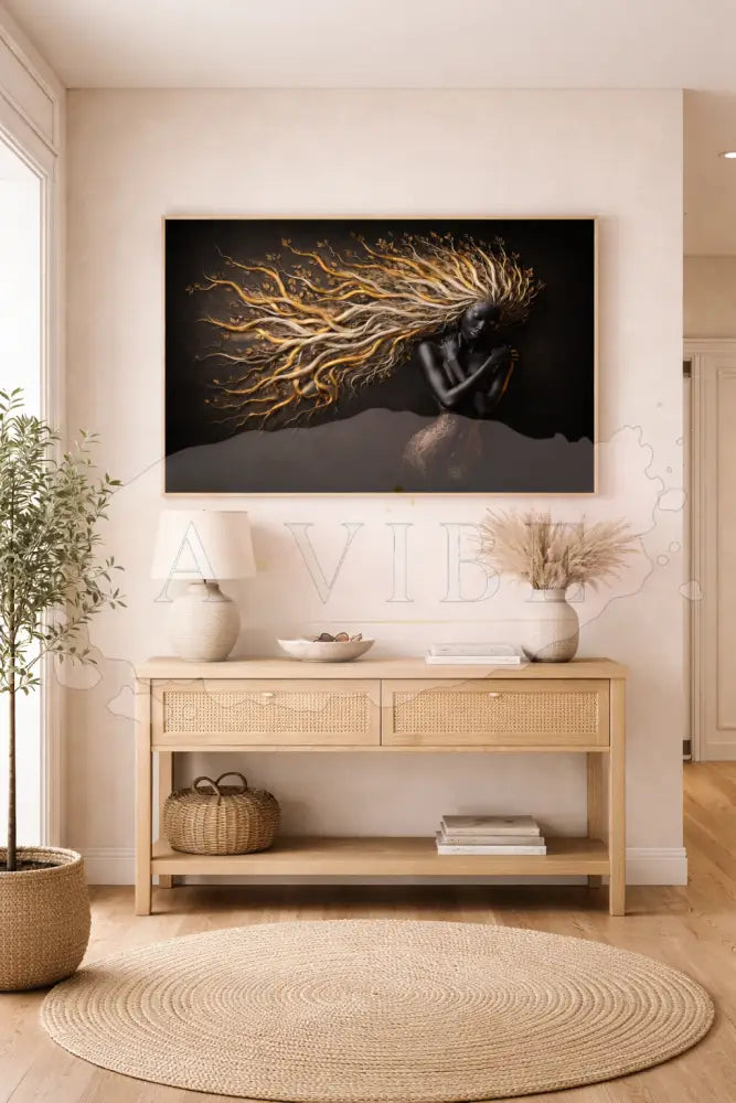 Black Goddess Tree of Life Art Print Symbolic Portrait Gilded Madusa 16*24 - AP102994P627110