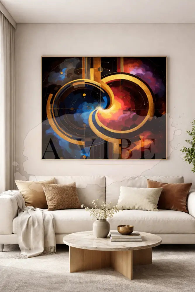Celestial Balance Fine Art Print Yin Yang Sacred Geometry Cosmic Abstract Wall Art Spiritual Modern Artwork Museum
