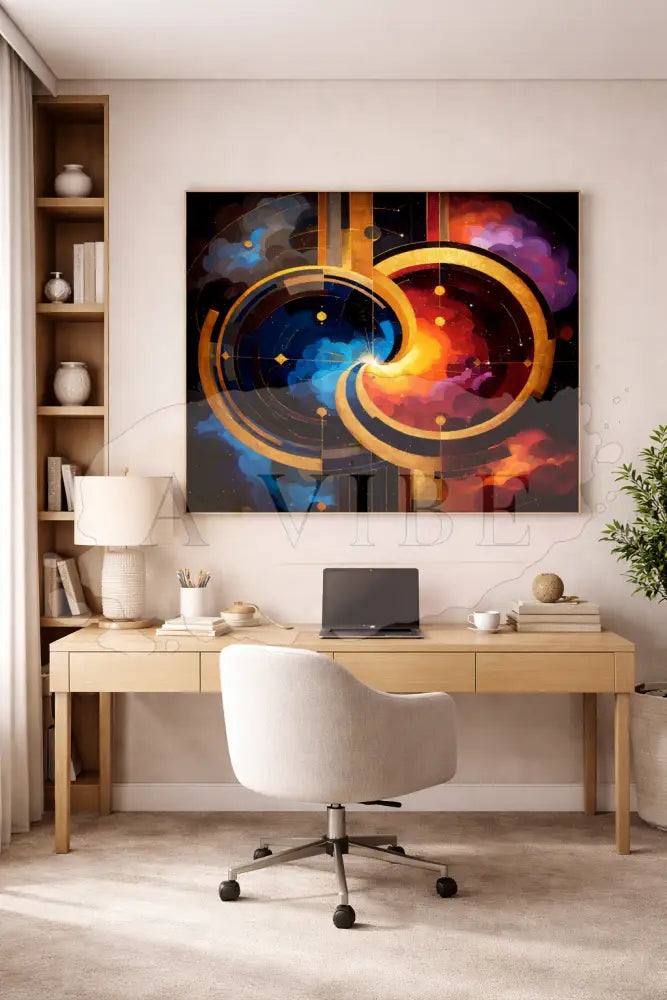 Celestial Balance Fine Art Print Yin Yang Sacred Geometry Cosmic Abstract Wall Art Spiritual Modern Artwork Museum