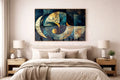 Celestial Continuum — Blue & Gold Abstract Fine Art Print Museum-Quality Giclée
