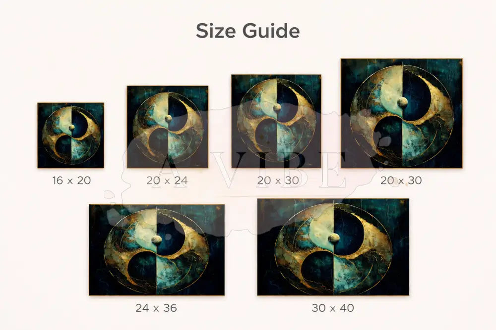 Celestial Equilibrium — Blue & Gold Yin Yang Fine Art Print Cosmic Abstract Giclée