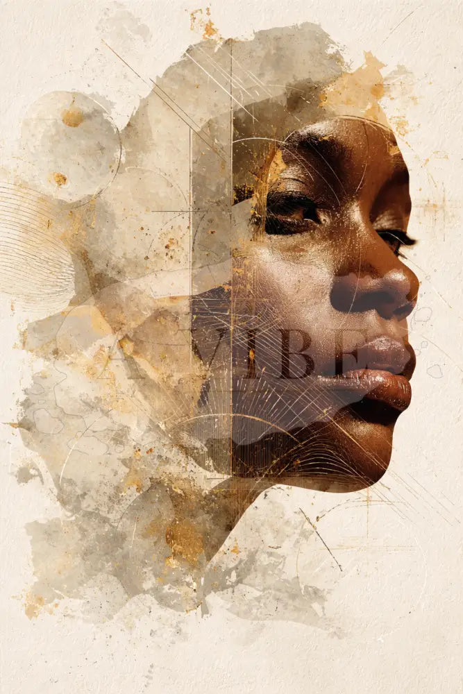 Contemporary Black Woman Fine Art Print Abstract Portrait Museum Quality Giclée Wall Art