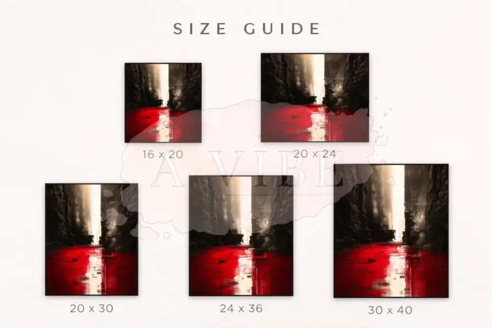 Crimson Passage — Abstract Fine Art Print Red and Black Modern Wall Art