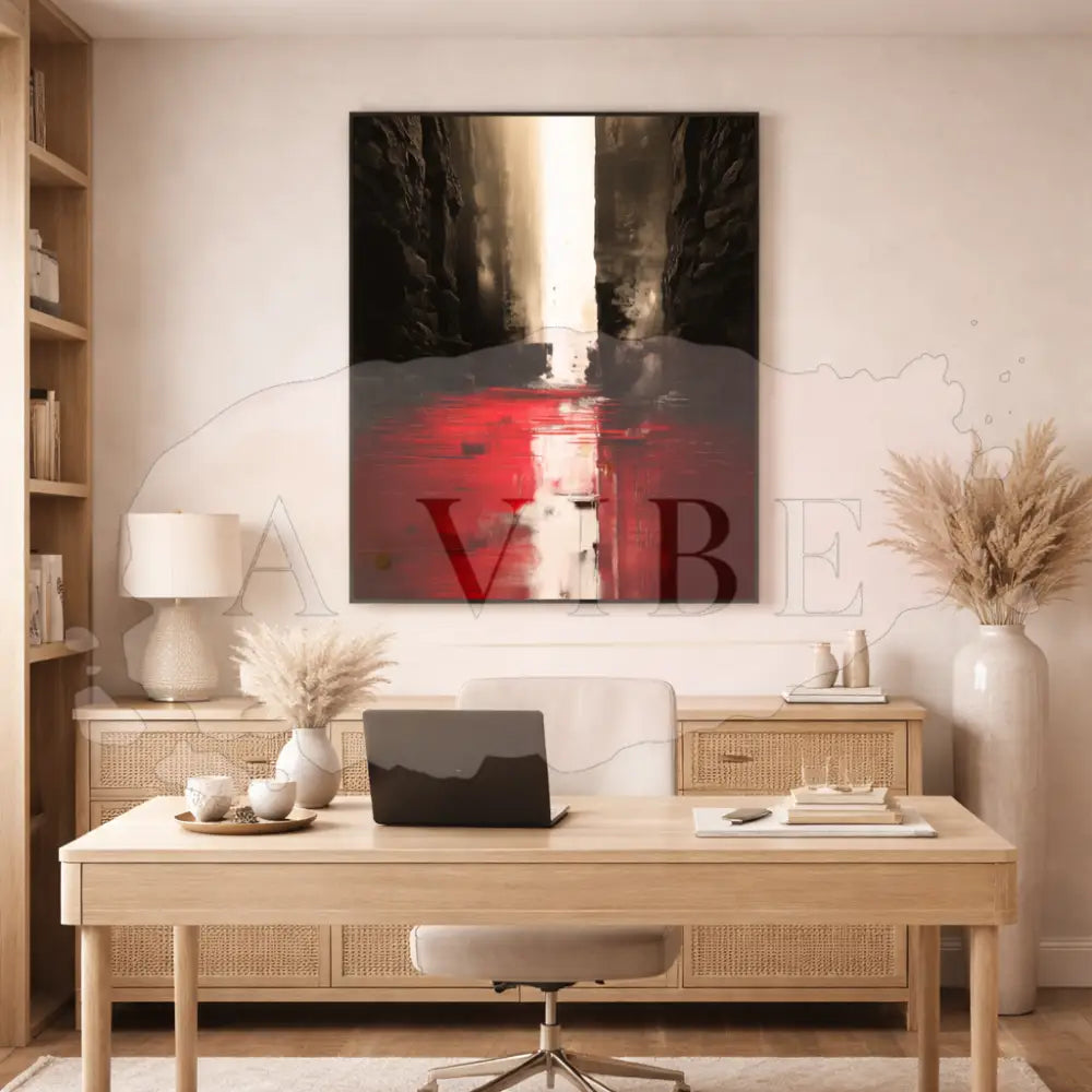 Crimson Passage — Abstract Fine Art Print Red and Black Modern Wall Art