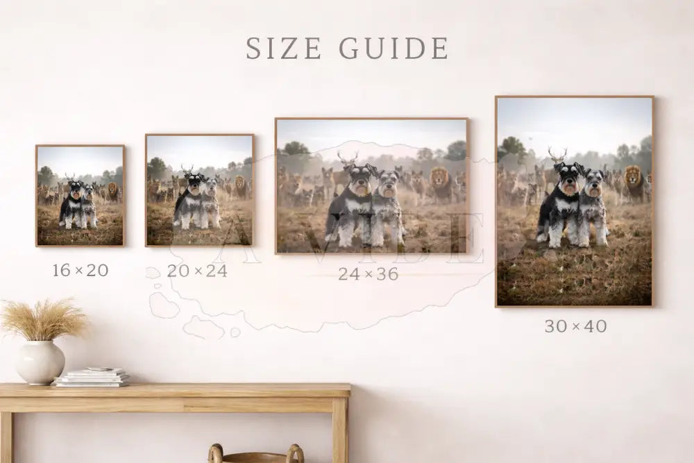 Guardians of the Wild — Schnauzer Fine Art Print Symbolic Animal Art Museum Quality Giclée