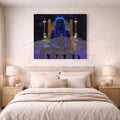 Midnight Oracle — Blue & Gold Fine Art Print Ethereal Portrait Museum Quality Giclée Contemporary Statement Artwork