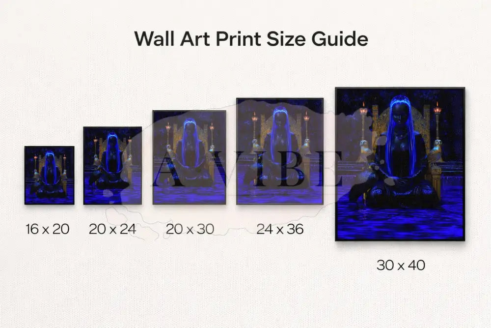 Midnight Oracle — Blue & Gold Fine Art Print Ethereal Portrait Museum Quality Giclée Contemporary Statement Artwork