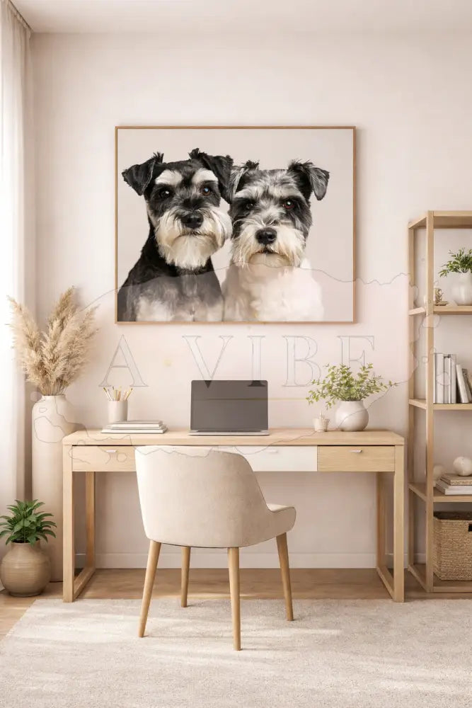 Miniature Schnauzer Fine Art Print Emotional Dog Portrait Museum Quality Giclée Neutral Wall Art Pet Lover Gift