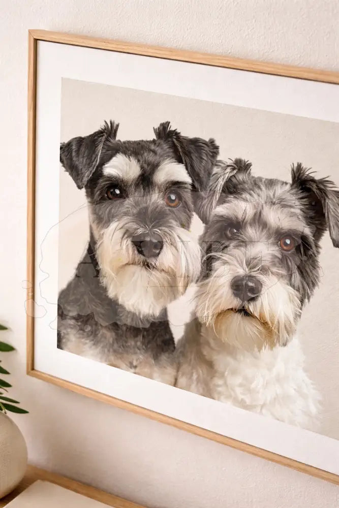 Miniature Schnauzer Fine Art Print Emotional Dog Portrait Museum Quality Giclée Neutral Wall Art Pet Lover Gift