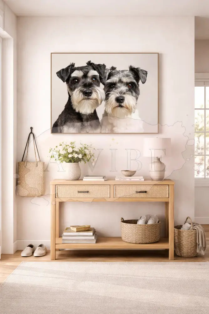 Miniature Schnauzer Fine Art Print Emotional Dog Portrait Museum Quality Giclée Neutral Wall Art Pet Lover Gift