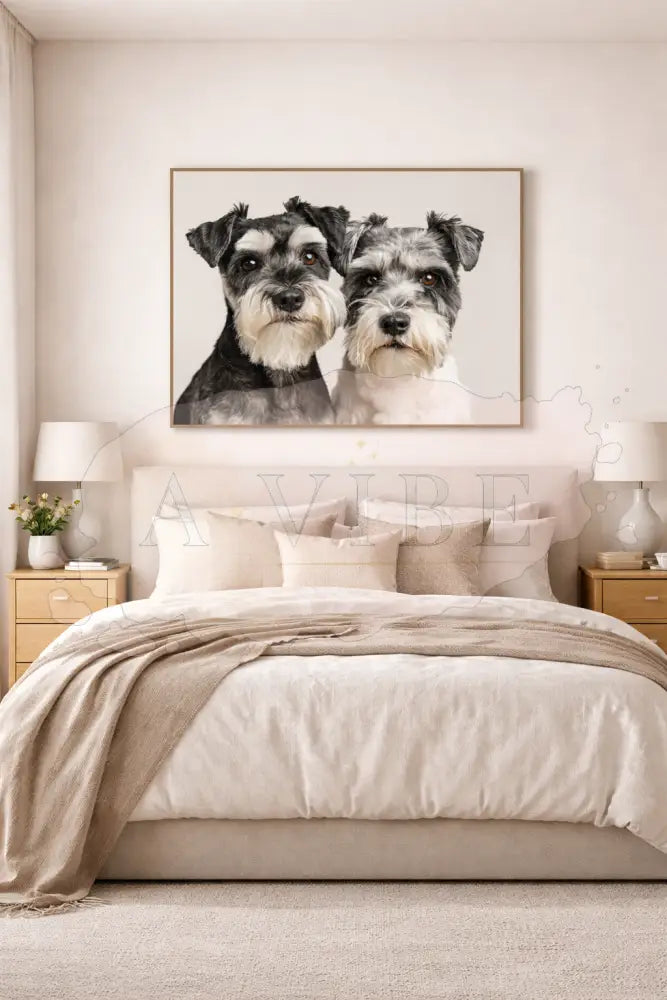 Miniature Schnauzer Fine Art Print Emotional Dog Portrait Museum Quality Giclée Neutral Wall Art Pet Lover Gift