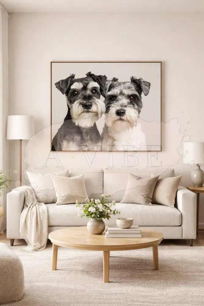 Miniature Schnauzer Fine Art Print Emotional Dog Portrait Museum Quality Giclée Neutral Wall Art Pet Lover Gift