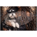 Mystical Black Witch Portrait with Schnauzer Black Witch with Schnauzer 16*24 - AP102994P627109
