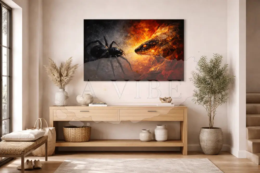 Serpent vs Spider Fine Art Print Dark Symbolic Artwork Museum Quality Giclée Wall Art