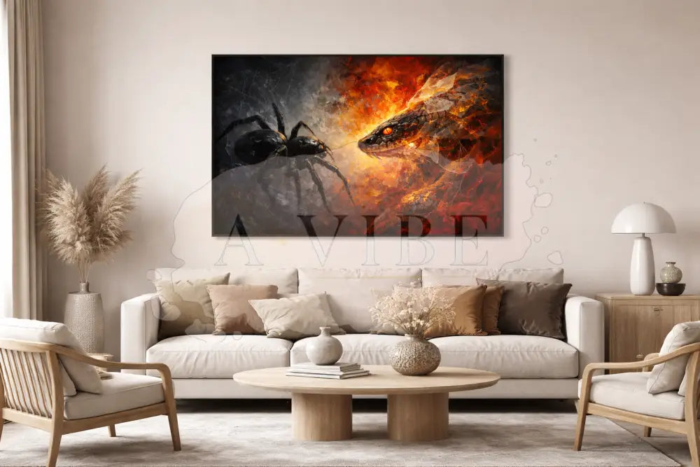 Serpent vs Spider Fine Art Print Dark Symbolic Artwork Museum Quality Giclée Wall Art