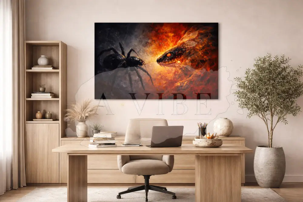 Serpent vs Spider Fine Art Print Dark Symbolic Artwork Museum Quality Giclée Wall Art