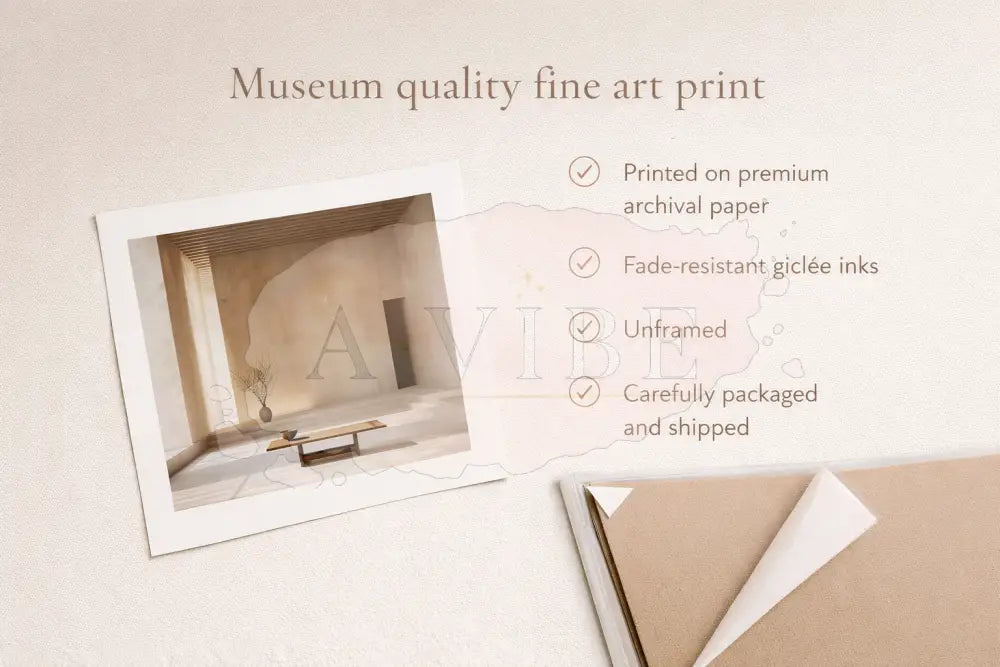 Stillness in Light – Neutral Abstract Fine Art Print Textured Minimal Wall Art Museum Quality Giclée Contemporary Decor