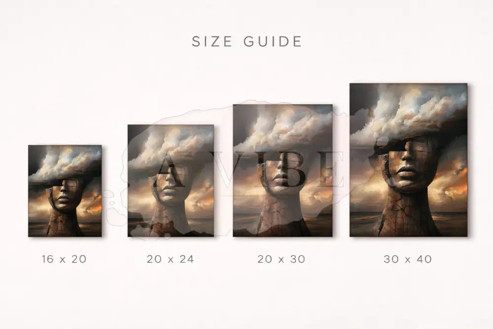 Symbolic Abstract Portrait Print Modern Spiritual Wall Art Neutral Earth Tones