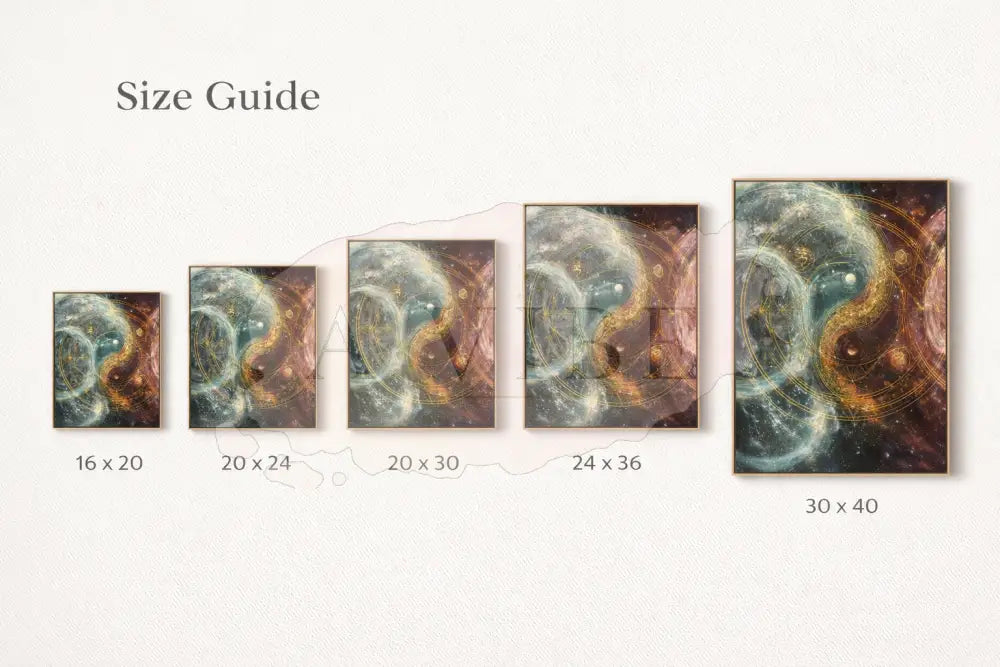 Yin Yang Sacred Geometry Fine Art Print — Cosmic Abstract Spiritual Wall Art Modern Gallery Quality Giclée